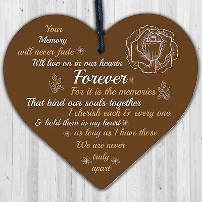 Wooden Heart Keepsake Memorial Plaques For Mum Dad Nan Grandad FRIEND Gifts