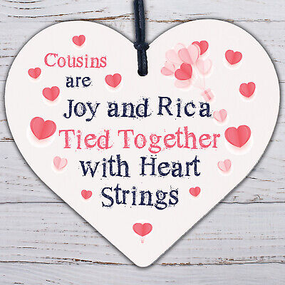 Cousin Gift For Birthday Christmas Wooden Heart Thank You Gift Keepake