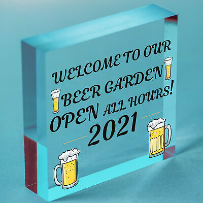 Beer Garden Welcome Sign Novelty Home Bar Sign Garden Decor Signs 2021 Gifts