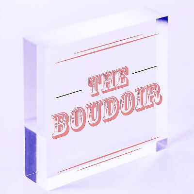 The Boudoir Vintage Shabby French Powder Room Hanging Plaque Bath/Bedroom Sign