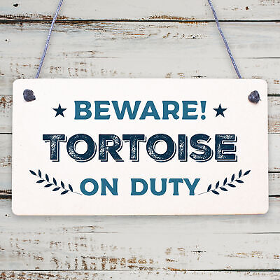 Beware Tortoise Turtle Reptile Pet Animal Sign Home Garden Door Novelty Plaque