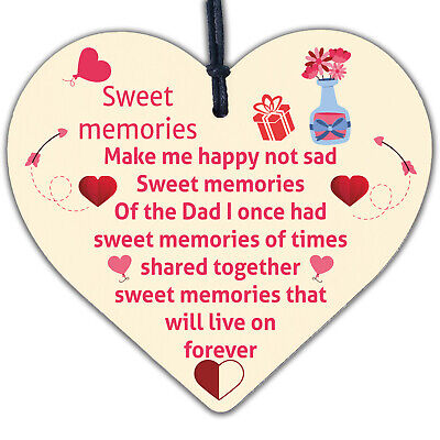 Christmas Tree Grave Memorial Ornament For Dad Wooden Heart Bauble Decoration