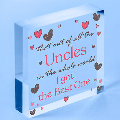 Uncle Gifts For Birthday Christmas Wooden Heart Uncle Ornament Decoration Card