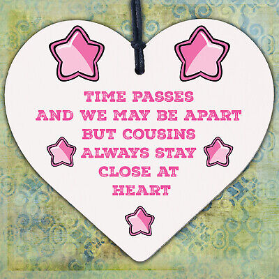 Cousin Friendship Gift Heart Birthday Christmas Card Gift Keepsake Family Plaque