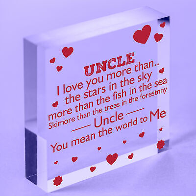 Uncle Birthday Gifts Wooden Heart Plaque Uncle Birthday Card Thank You Gifts