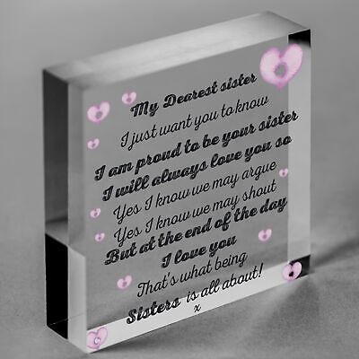 Sister Gift Birthday Gift For Sister Keepsake Poem Wooden Heart Friendship Sign