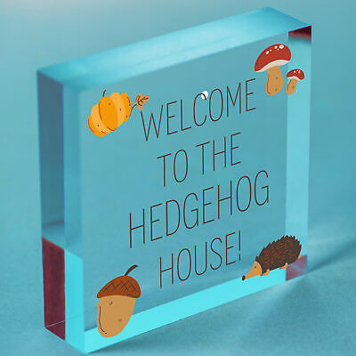 Welcome Hedgehog Sign Hanging Garden Shed Plaque Hedgehog Gift Family Gift