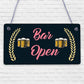 Bar Open Sign NEON EFFECT Home Bar Man Cave Pub Club Window Plaque Display