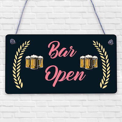 Bar Open Sign NEON EFFECT Home Bar Man Cave Pub Club Window Plaque Display