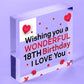 18th Birthday Wood Heart Card For Daughter Best Friend Sister Gift 18 Decoration