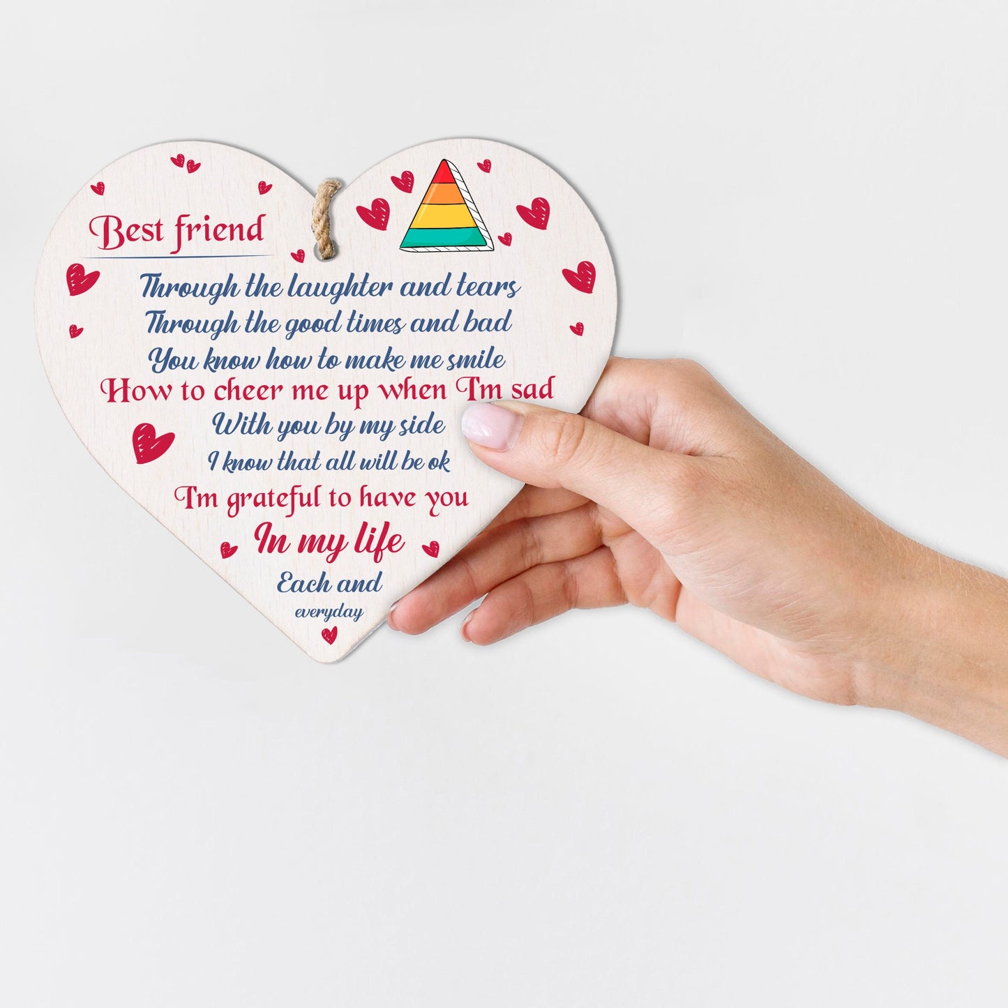 Friendship Gift Best Friend Sign Wooden Hanging Heart Thank You Gift Plaque