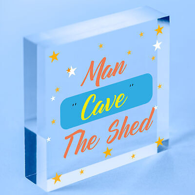 Man Cave AKA The Shed Novelty Wooden Hanging Plaque Sign Husband Boyfriend Gift