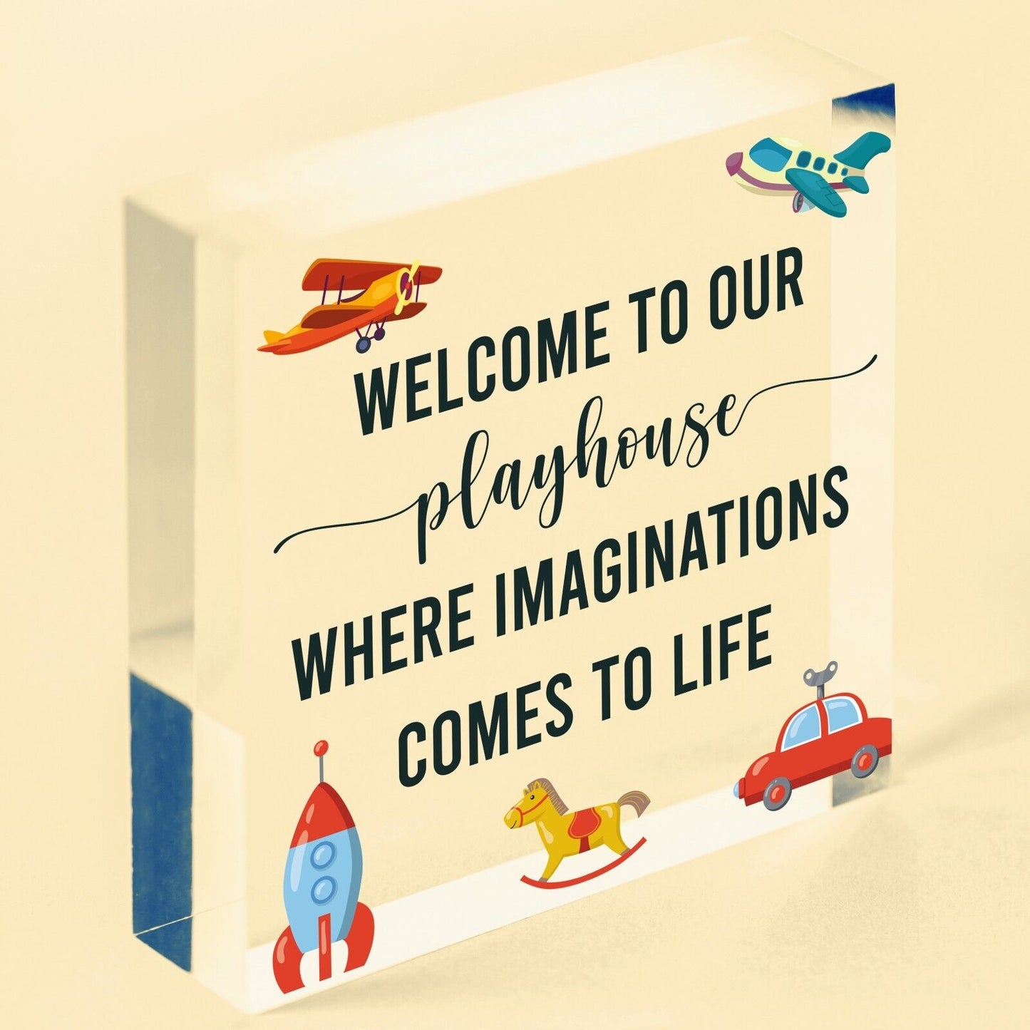 Welcome To Our Playhouse Sign Garden PLAYROOM Plaque Daughter Son Gift