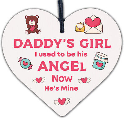 Daddy's Girl Wooden Heart Grave Memorial Father's Day Bereavement Sign Plaques