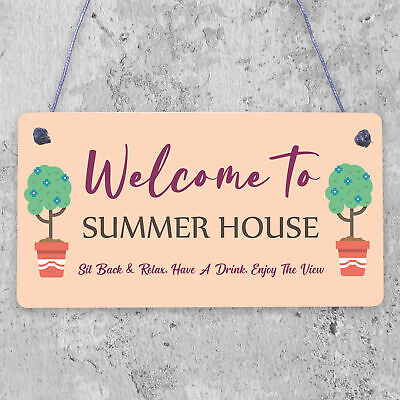 Novelty Summer House Signs Garden Shed Plaques Home Decor Gifts For Him Her