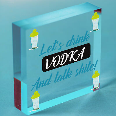 Lets Drink Vodka Funny Alcohol Gift Man Cave Home Bar Hanging Plaque Pub Sign