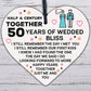 50th Wedding Anniversary Card Wood Heart Gift For Husband or Wife Thank You