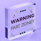 WARNING FART ZONE Funny Man Cave Sign Gaming Gift For Men Him Boys Bedroom Sign