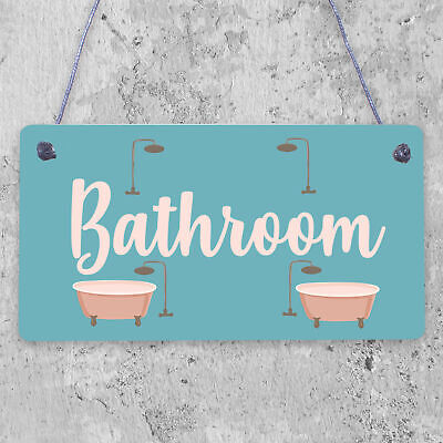 Bathroom Plaque Seaside Nautical Accessories Shabby Chic Toilet Door Sign Gifts