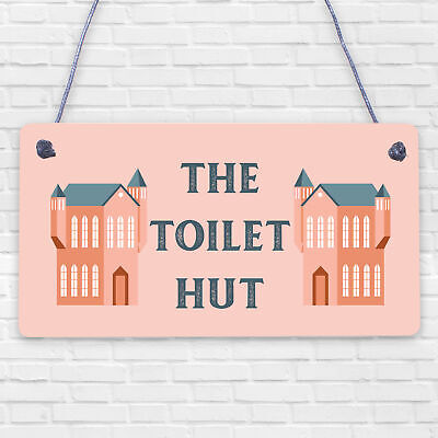 The Toilet Hut Shabby Chic Bathroom Sign Seaside Plaques Beach Nautical Gifts