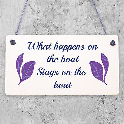 What Happens On The Boat Nautical Decor Shabby Chic Hanging Beach Sign Plaque