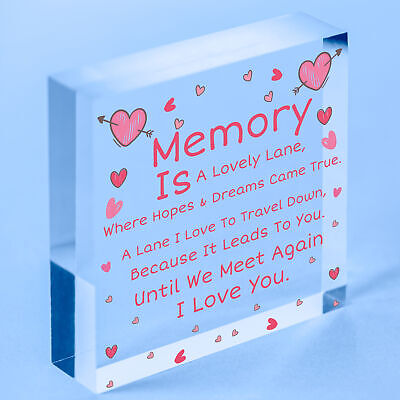 Memory Is A Lovely Lane Wooden Hanging Heart Memorial Plaque Heaven Love Sign