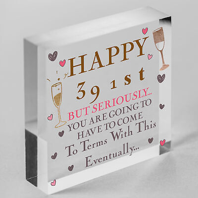 40th Birthday Funny Gift For Men Women Him Her Wooden Heart Gifts For Friend