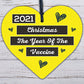 Christmas Bauble 2021 Hanging Wooden Heart Bauble Novelty Xmas Tree Decorations