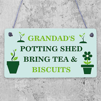 Grandads Potting Shed Sign Hanging Plaque Shed Garden Sign Grandad Gift For Him