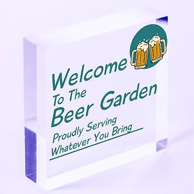 Welcome Sign Beer Garden Signs Wall Pub Garden Plaques Alcohol Friendship Gift