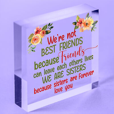 Thank You Sisters Friendship Plaques Wooden Heart Christmas Best Friend Gifts