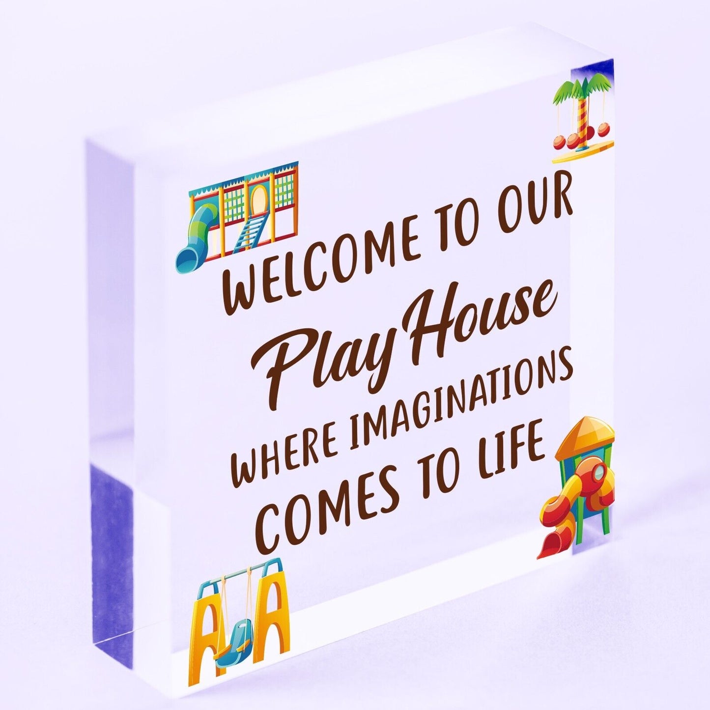 Welcome To Our Playhouse Sign Garden PLAYROOM Plaque Daughter Son Gift