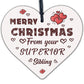 Superior Sibling Funny Christmas Gift For Brother Sister Novelty Wood Heart Gift