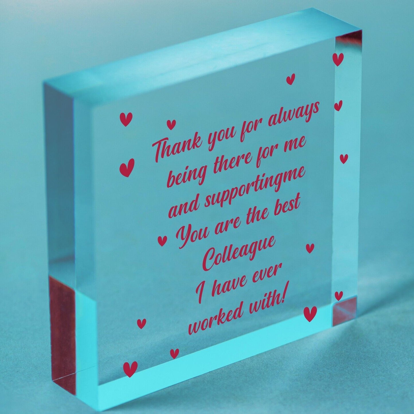 Novelty Gift For Colleague Wooden Heart Thank You Gift Leaving Christmas Gift