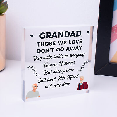 Grandad Christmas Memorial Decoration Wood Heart Memorial Sign Gift For Grandad