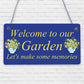 Welcome To Our Garden Sign Hanging Wall Door Sign Friendship Gift Home Gift