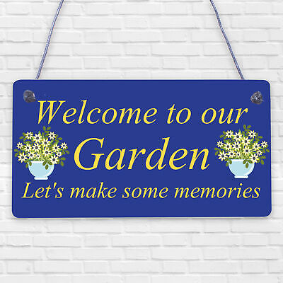 Welcome To Our Garden Sign Hanging Wall Door Sign Friendship Gift Home Gift