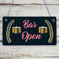 Bar Open Sign NEON EFFECT Home Bar Man Cave Pub Club Window Plaque Display