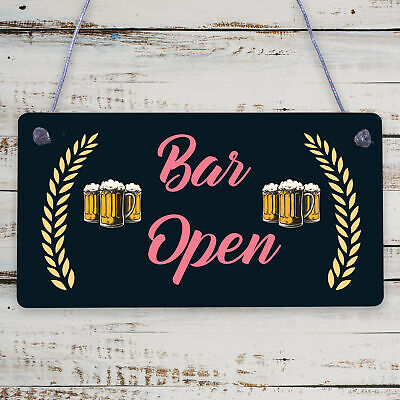 Bar Open Sign NEON EFFECT Home Bar Man Cave Pub Club Window Plaque Display