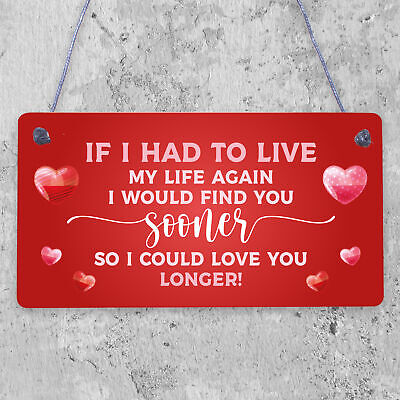 Valentines Day Plaque For Him Her LOVE YOU LONGER Plaque Husband Wife