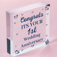 Congratulations First Wedding Anniversary Gift Heart 1st Anniversary Present