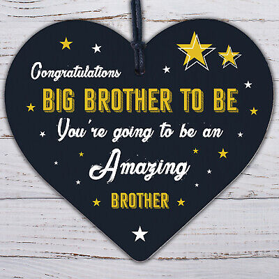 Big Brother To Be Gifts Wooden Heart Congratulations Pregnancy Announcement