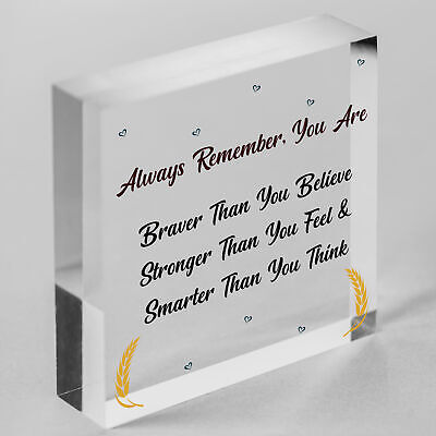 You Are Braver Stronger Smarter Wooden Hanging Plaque Friendship Gift Love Sign