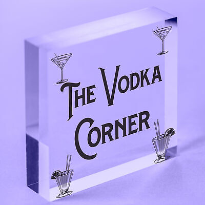 Vodka Corner Garden Shed Sign Kitchen Plaque Funny Alcohol Home Bar Pub Sign