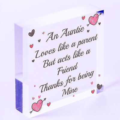 Auntie Gifts Friendship Sister Birthday Christmas Gifts Wooden Heart Sign Plaque