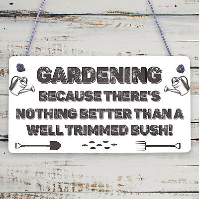 Novelty Garden Hanging Sign Gift For Gardener Garden Shed Plaque Funny Signs