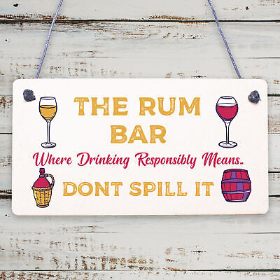 Alcohol Signs For Garden Shed SummerHouse Rum Gift Kitchen Wall Plaque Bar Sign