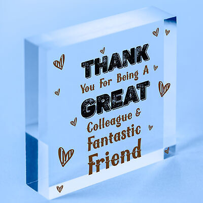 Great Colleague Friend Wooden Heart Sign Novelty Friendship Gift Leaving Job