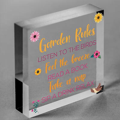 Hanging Garden Rules Sign For Garden Shed Wall Sign Home Decor Garden Plaques