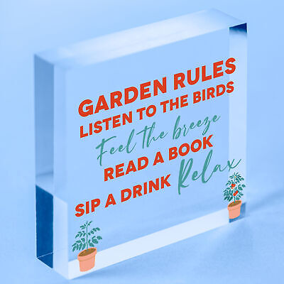 Garden Sign Summer House Decking Plaque Shed Sign Garden Rules Sign Home Gift